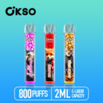 OKSO Crystal Bar 800 Puffs Disposable Vape Mesh Coil 2ml TPD Compliant Wholesale Bulk Supplier - Image 2