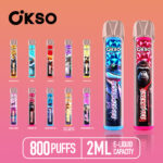 OKSO Crystal Bar 800 Puffs Disposable Vape Mesh Coil 2ml TPD Compliant Wholesale Bulk Supplier