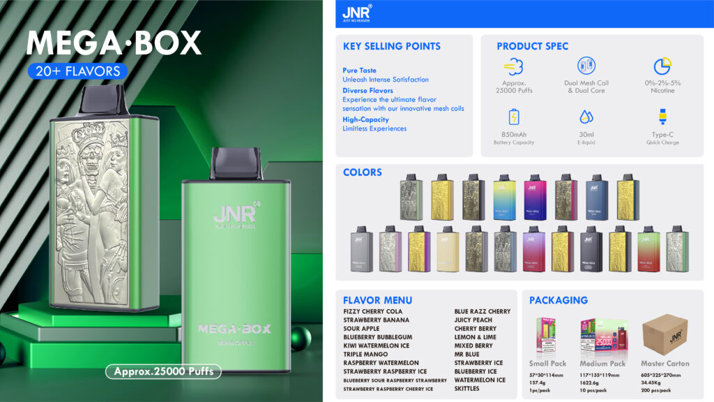 JNR Mega Box 25000 Puffs Disposable Vape