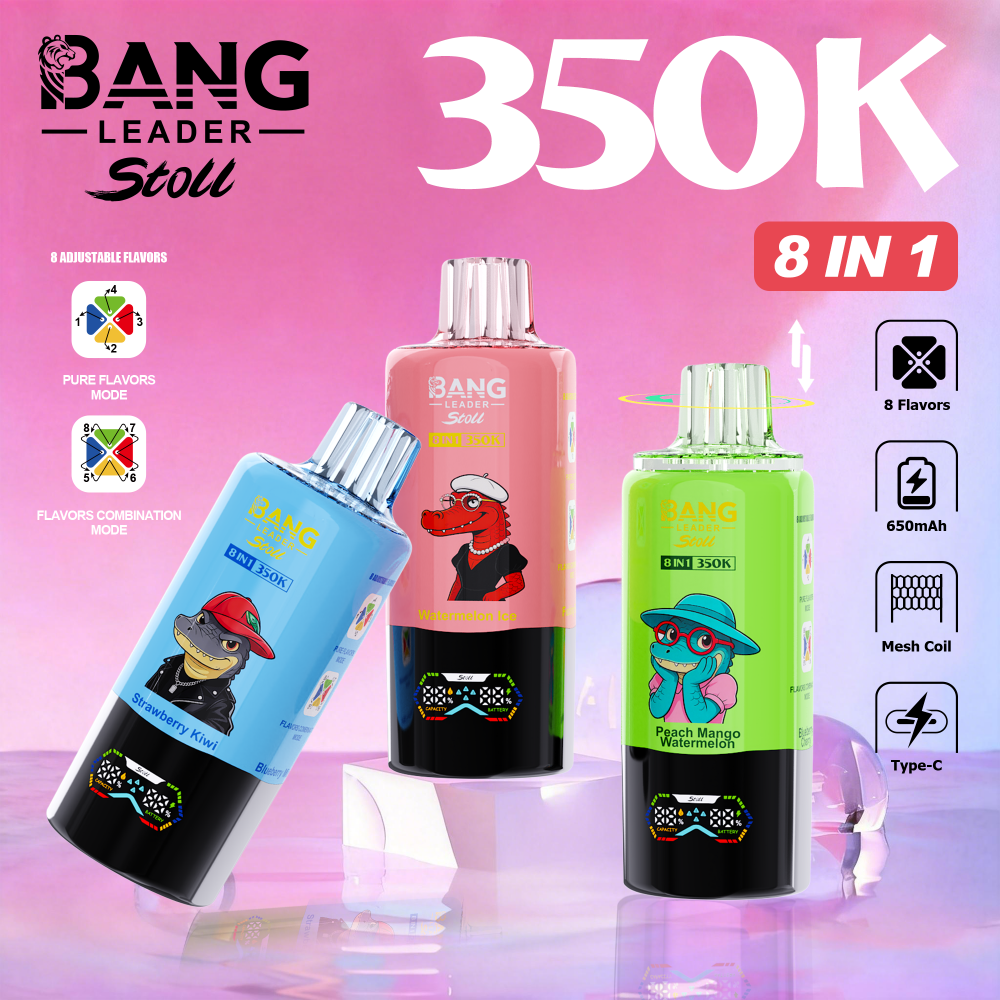 BANG LEADER STOLL 350K ANG LEADER STOLL 350K 8in1 350000 Puffs Disposable Vape 8 Flavor Rechargeable Mesh Coil LED Display Wholesale - Image 1