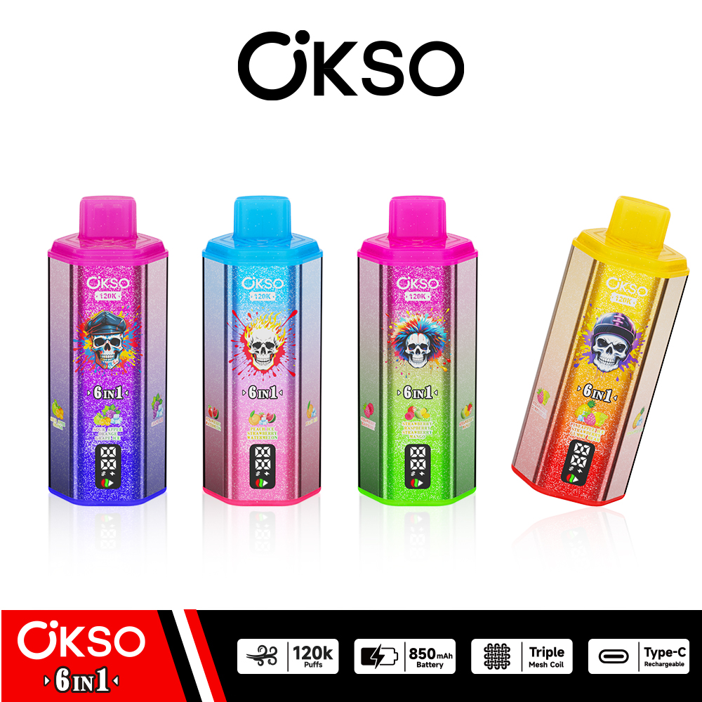 OKSO 6in1 120K Puffs OKSO 6in1 120K Puffs Smart LED Display - Image 1