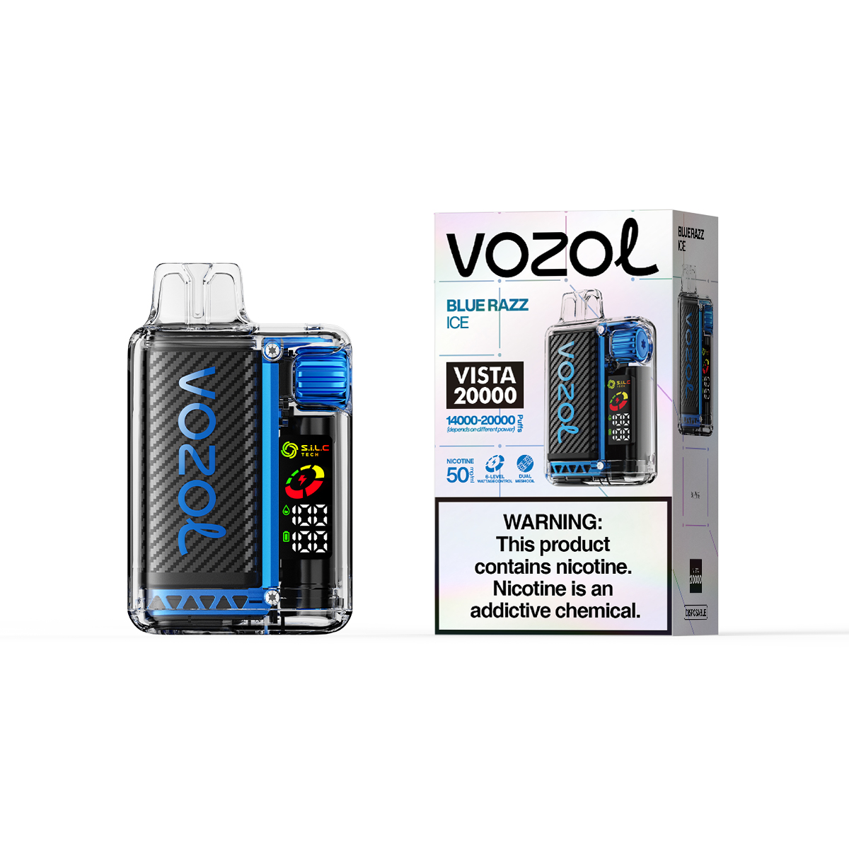 VOZOL VISTA 20000 Wholesale Blue Razz Ice VOZOL VISTA 20000 vape - Image 1