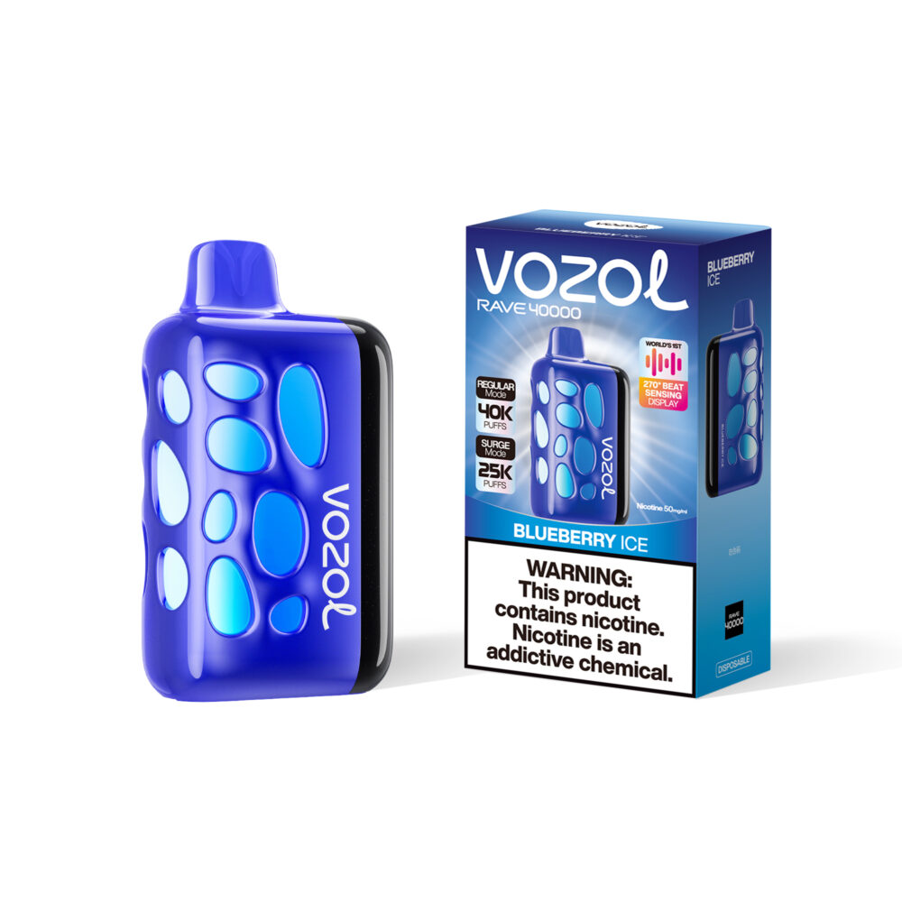 VOZOL RAVE 40000 Blueberry Ice VOZOL RAVE 40000 – 40K Puffs Dual Mesh Vape with 270° Smart Display - Image 1