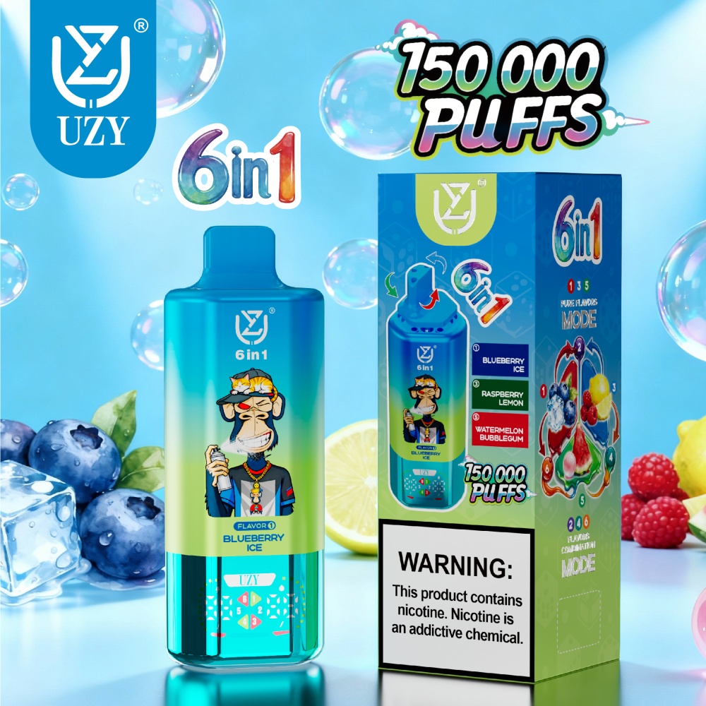 UZY 6 IN 1 150K Puffs UZY 6 IN 1 150K Puffs – Multi Flavor Disposable Vape Wholesale - Image 1